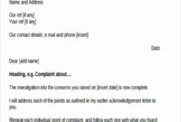 Amazing Customer Service Complaint Response Letter Template