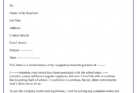 Amazing Draft Letter Of Resignation Template