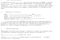 Amazing Horse Boarding Agreement Template