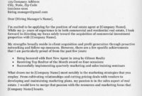 Amazing Real Estate Cover Letter Template