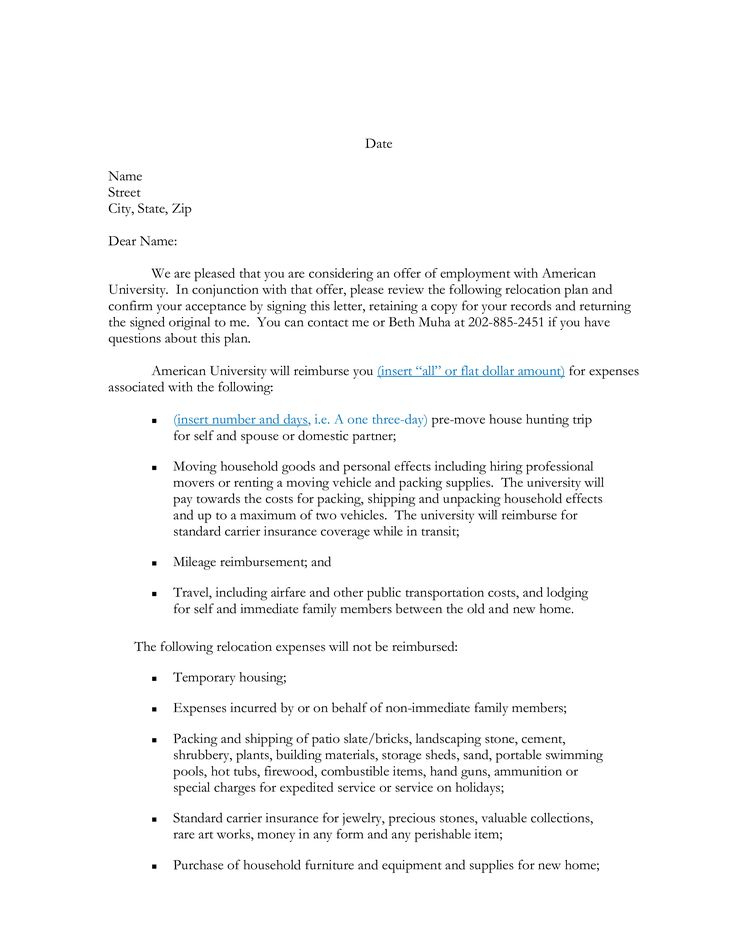Amazing Relocation Cover Letter Template