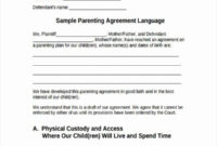 Amazing Shared Custody Agreement Template