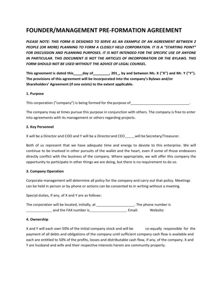 Awesome Co Founder Separation Agreement Template