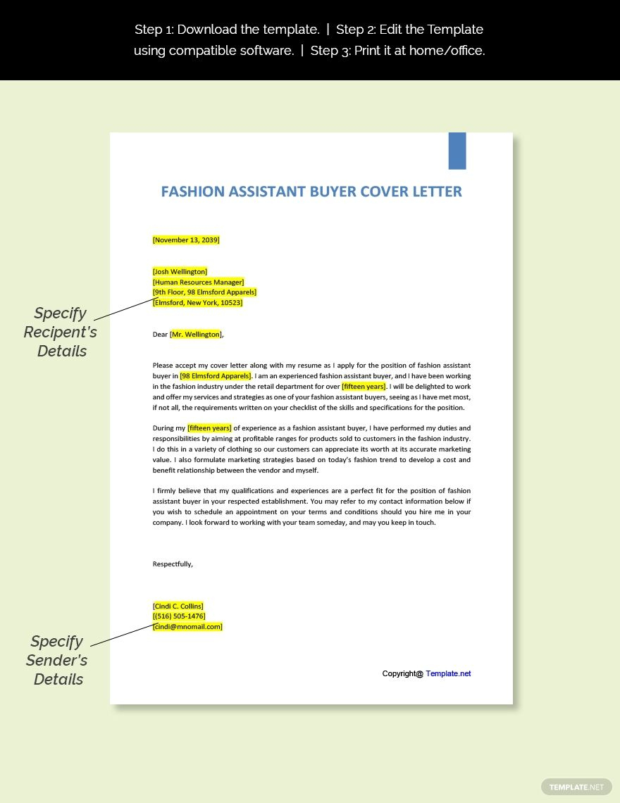 Awesome Fashion Cover Letter Template
