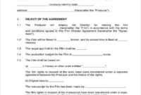 Awesome Film Production Agreement Contract Template
