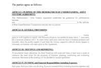 Awesome Joint Venture Agreement Template