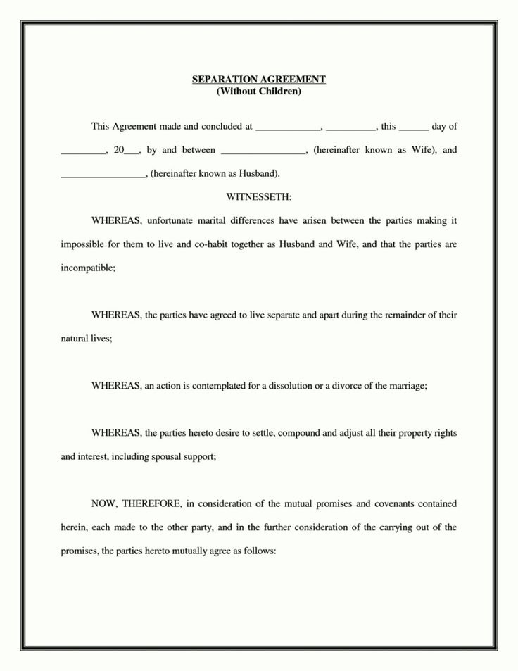 Awesome Maryland Separation Agreement Template