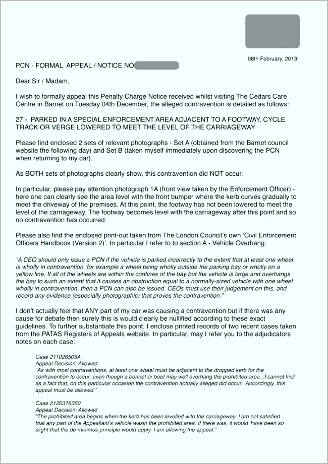Awesome Pcn Appeal Letter Template