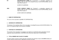 Awesome Pre Incorporation Agreement Template