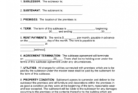Awesome Room Sublease Agreement Template