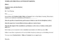 Awesome Warning Letter Template For Poor Performance