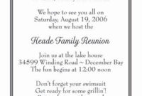 Best Family Reunion Letter Template