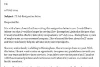 Best Generic Resignation Letter Template