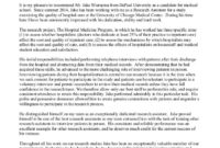 Best Medical School Recommendation Letter Template