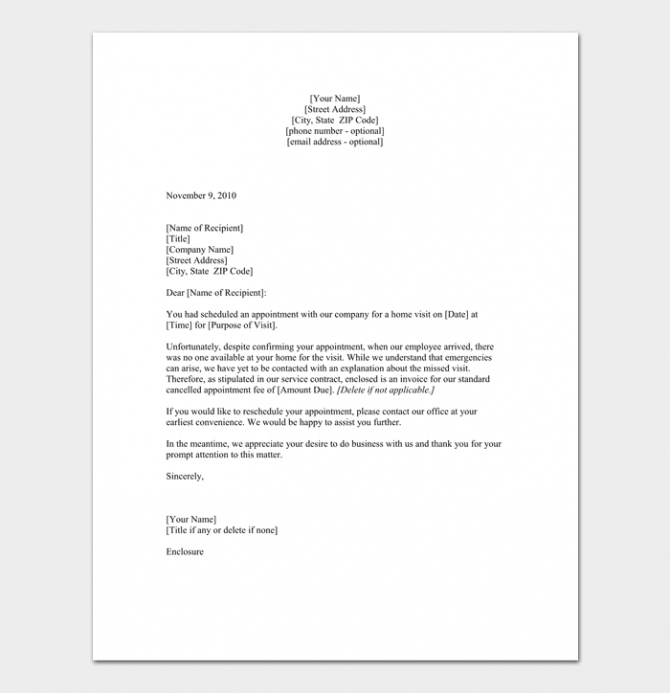 Best Patient Missed Appointment Letter Template