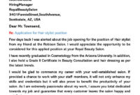 Fantastic Cosmetology Cover Letter Template