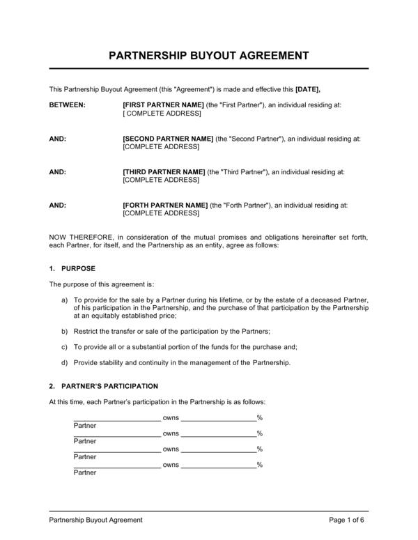 Fantastic Equity Buyout Agreement Template