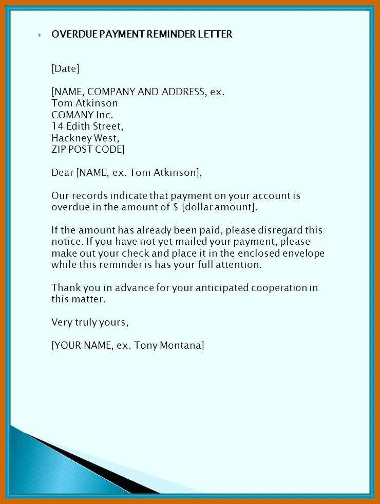 Fantastic Late Payment Letter Template
