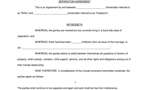 Fantastic Maryland Separation Agreement Template