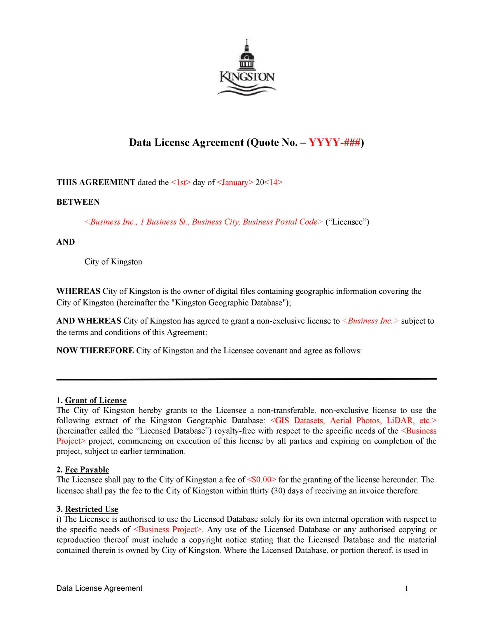 Fantastic Photography License Agreement Template