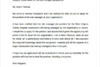 Fascinating Construction Cover Letter Template