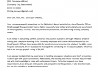 Fascinating Cover Letter Template For Security Job