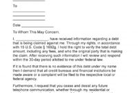 Fascinating Proof Of Debt Letter Template