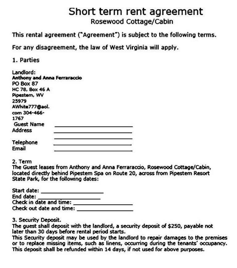 Fascinating Temporary Rental Agreement Template