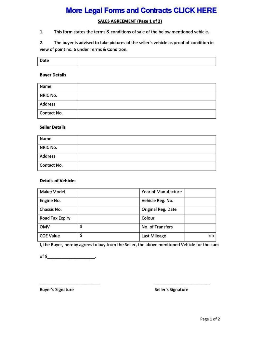 Fascinating Vehicle Selling Agreement Template