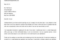 Free Entry Level Job Cover Letter Template