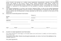 Free Owner Operator Agreement Template