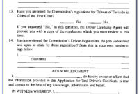 Free Taxi Driver Contract Agreement Sample