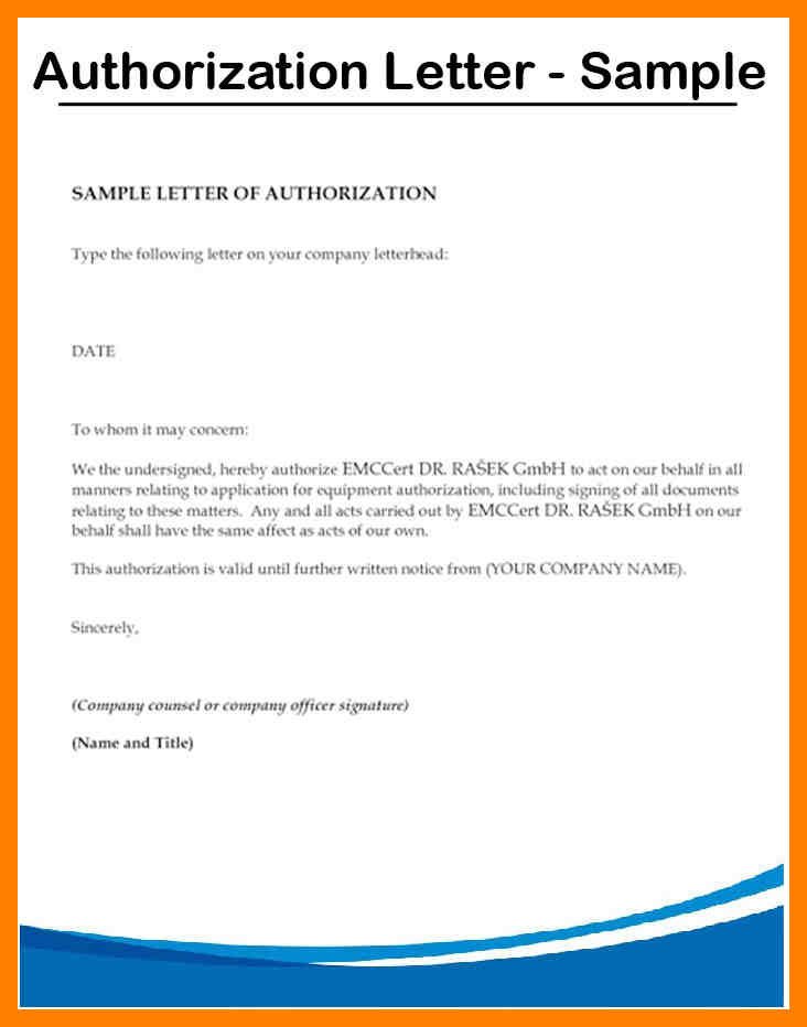 Free Third Party Authorization Letter Template