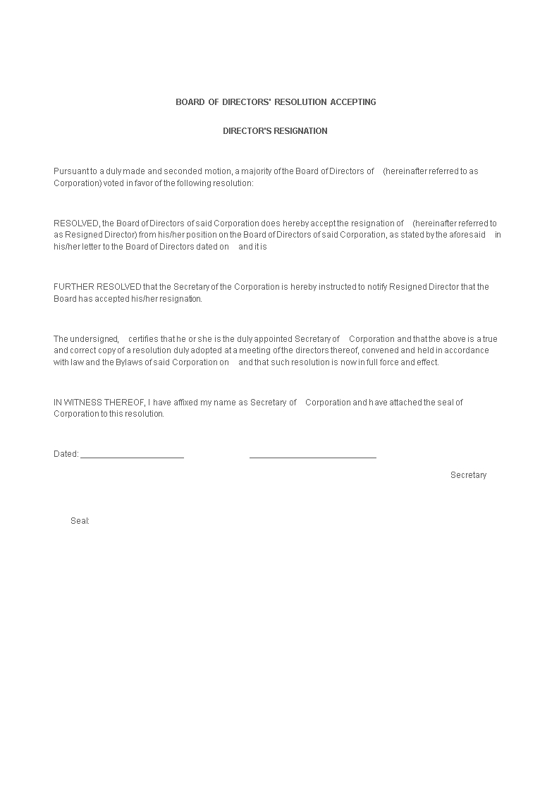 Free Voluntary Redundancy Acceptance Letter Template