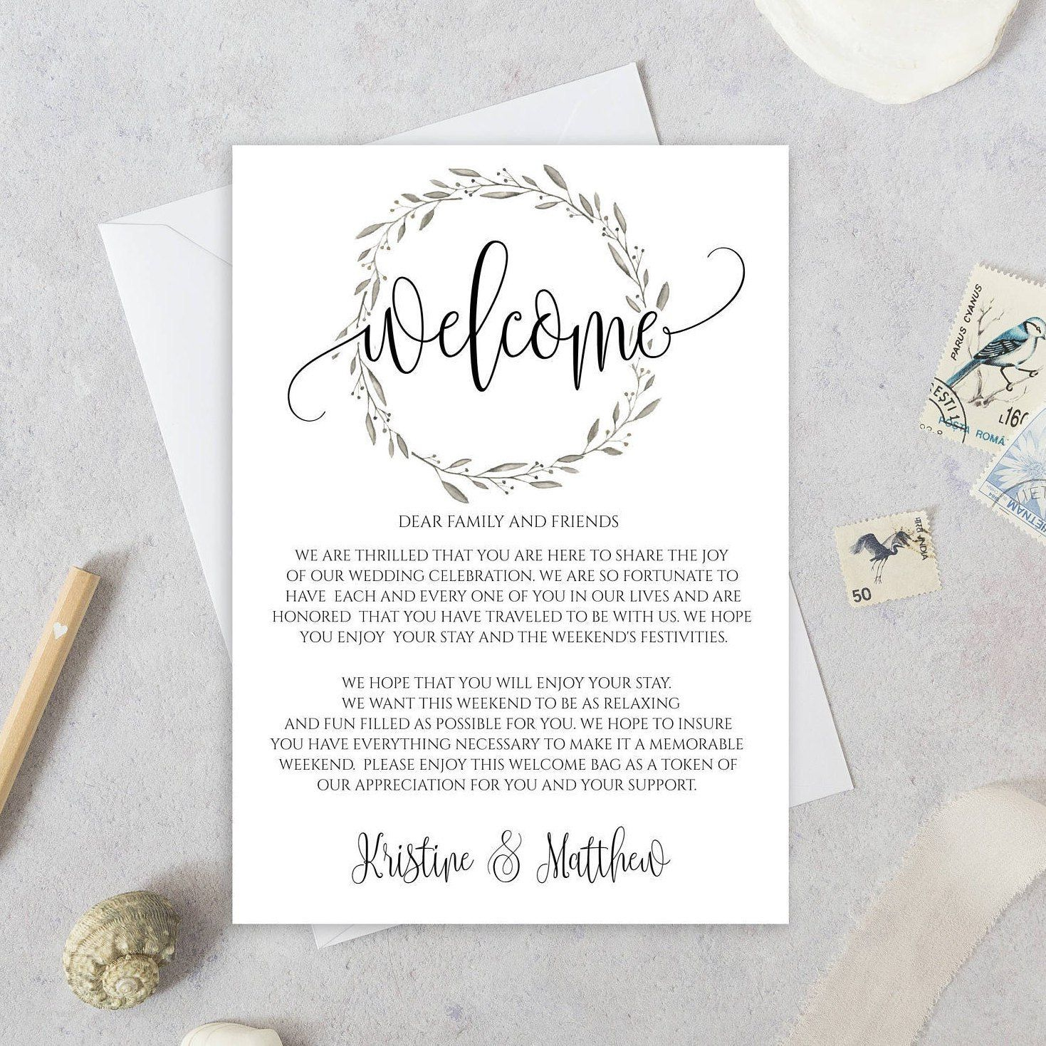 Fresh Wedding Welcome Letter Template
