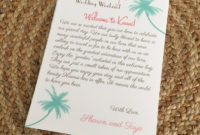 New Destination Wedding Welcome Letter Template
