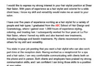 New Hair Stylist Cover Letter Template