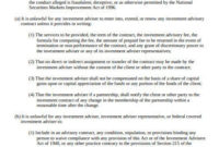 New Investment Advisory Agreement Template