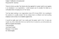 New Letter Of Employment Verification Template