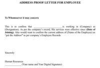 New Proof Of Address Letter Template