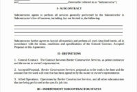 New Truck Driver Subcontractor Agreement Template