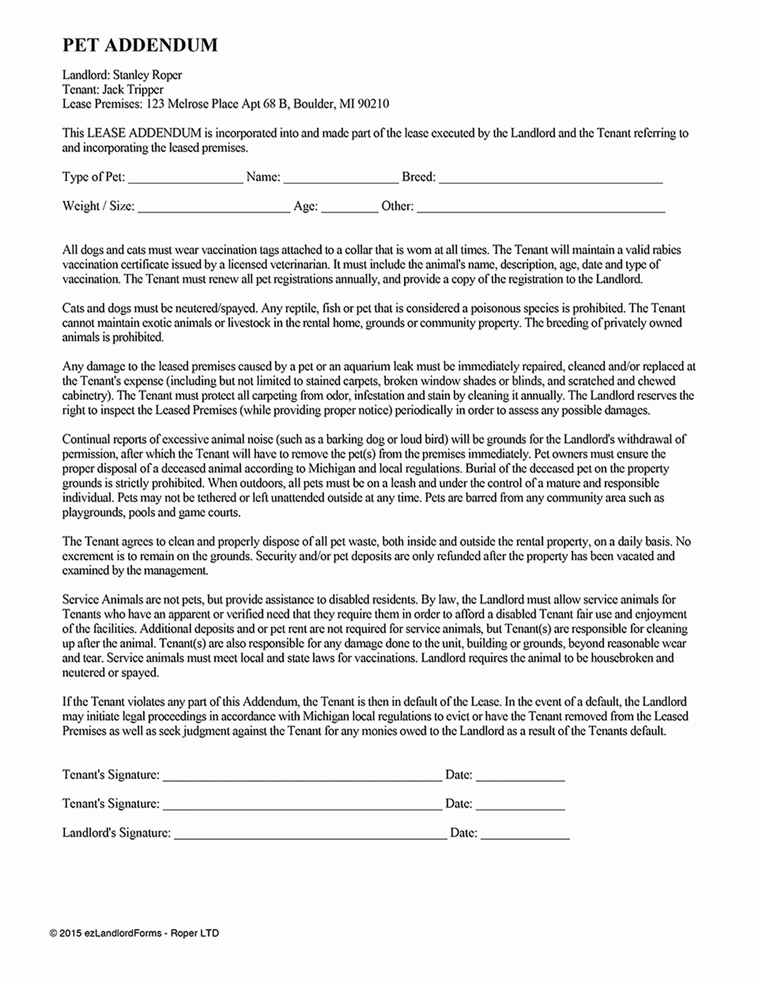Professional Addendum To Lease Agreement Template