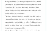 Professional College Acceptance Letter Template