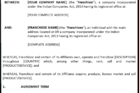 Professional Franchise License Agreement Sample