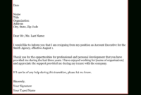 Professional Generic Resignation Letter Template