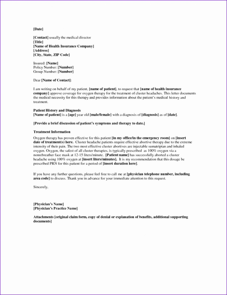 Professional Insurance Denial Appeal Letter Template