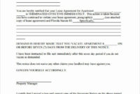 Professional Letter Of Intent To Vacate Apartment Template