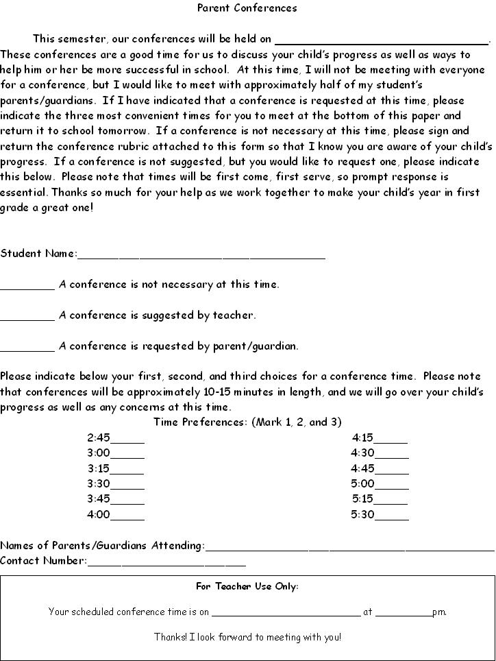 Professional Letter To Parents Template From Teachers