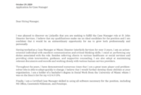 Simple Case Manager Cover Letter Template