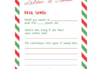 Simple Free Printable Letter From Santa Template